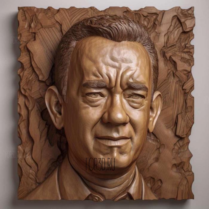 Tom Hanks 3 stl model for CNC